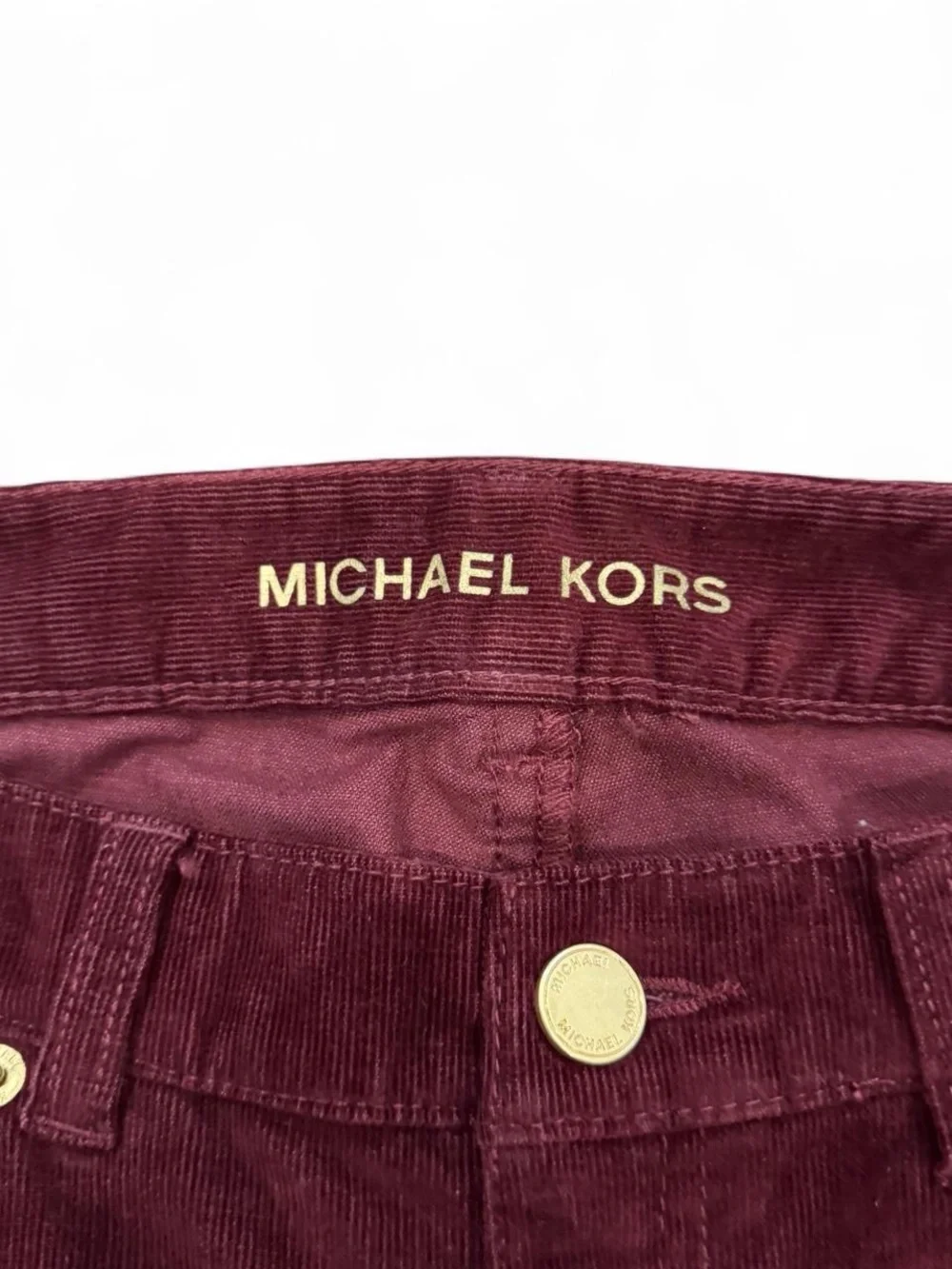 Michael Kors Burgundy Corduroy Slim Pants